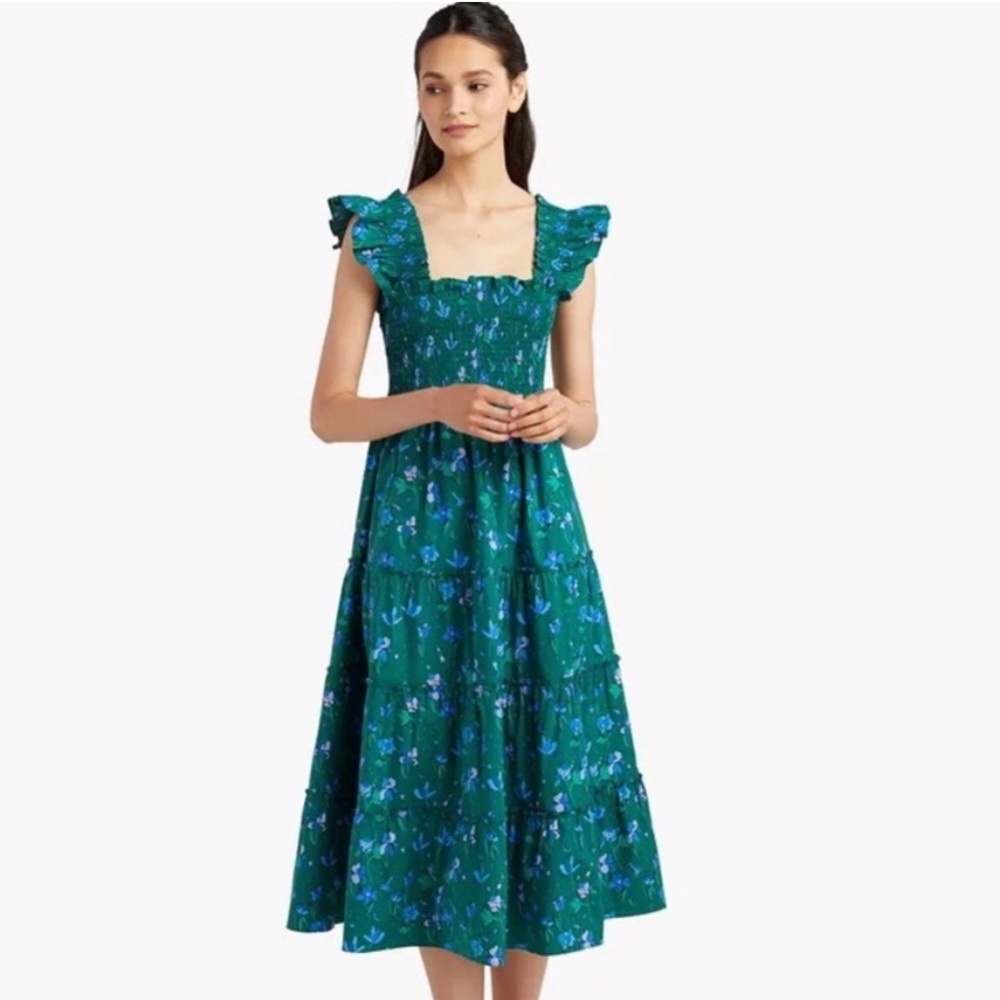 💚💜🩵Rare Hill House Home Elli Nap Dress XS Space Floral 🩵💜💚